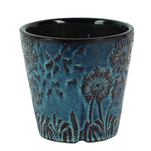Ice Blue Hortus Cairns Stamped Pot (22 x 21.5cm)